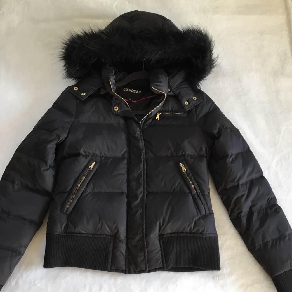 Express Puffer Coat With Removable Hoodie